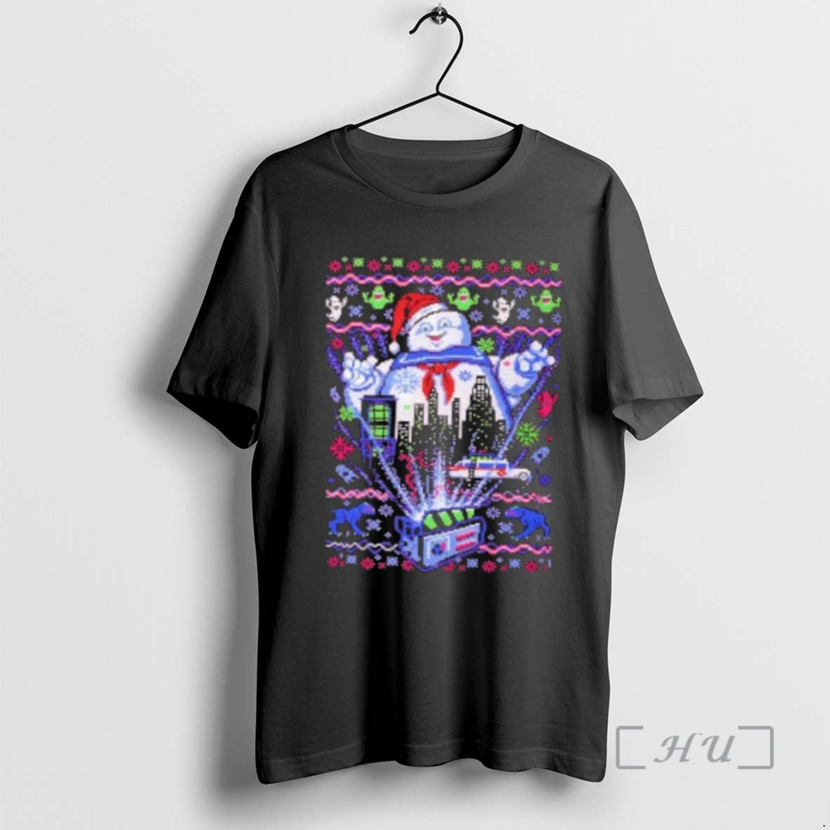 Officials Marshmallow Man Ugly Christmas Pixel Art - Adult & Kids T-Shirts, Sweatshirts & Hoodies apparel design preview 1