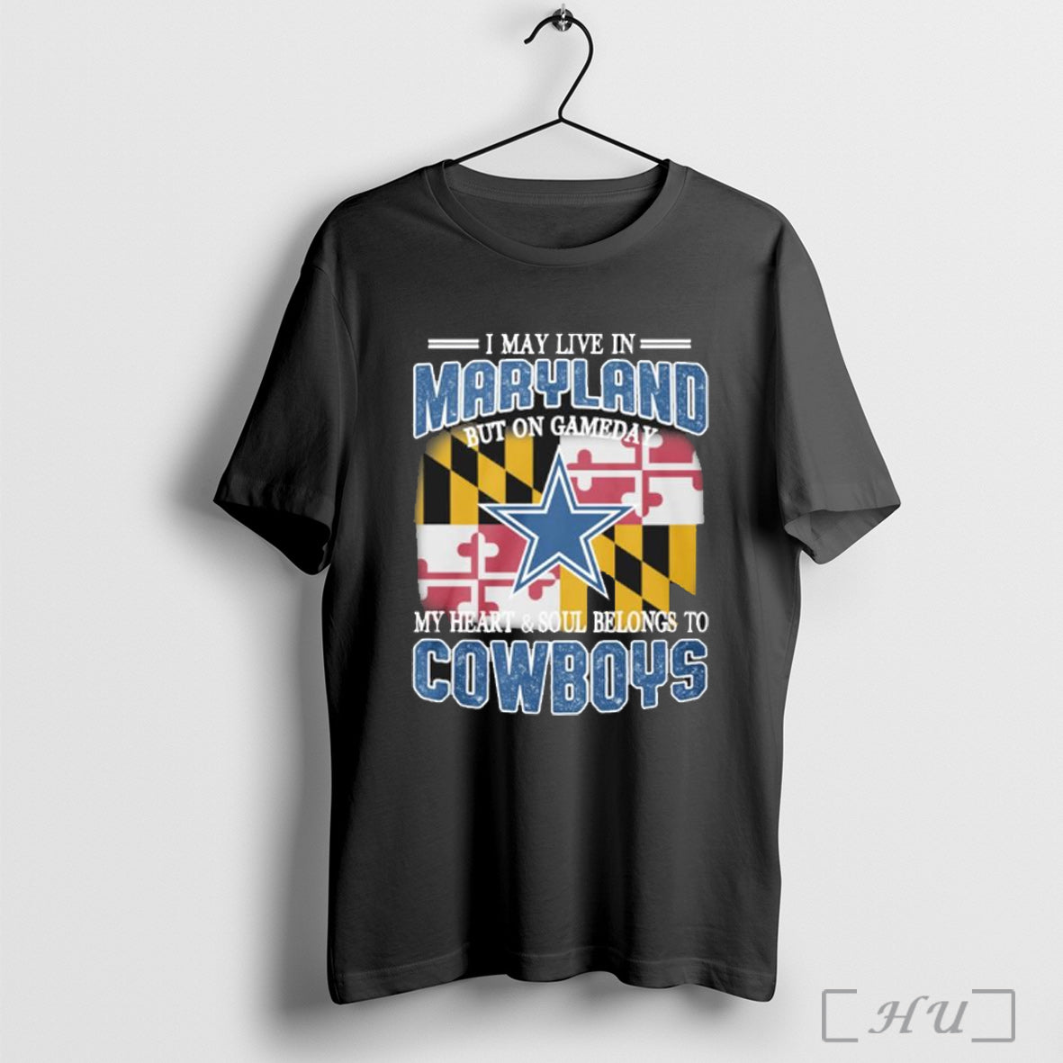 Officials Maryland Cowboys Fans Gameday My Heart And - Adult & Kids T-Shirts, Sweatshirts & Hoodies apparel design preview 1