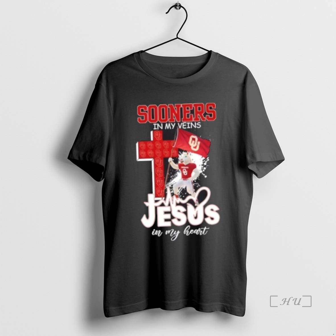 Officials Mascots Oklahoma Sooners Flag In My Veins - Adult & Kids T-Shirts, Sweatshirts & Hoodies apparel design preview 1
