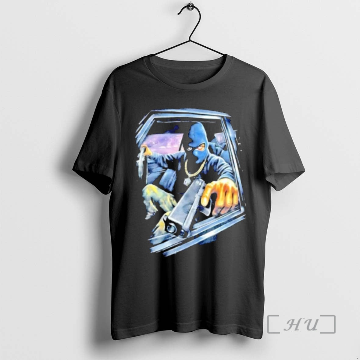Officials Mens Mask Balaclava Pistol With Car - Adult & Kids T-Shirts, Sweatshirts & Hoodies apparel design preview 1