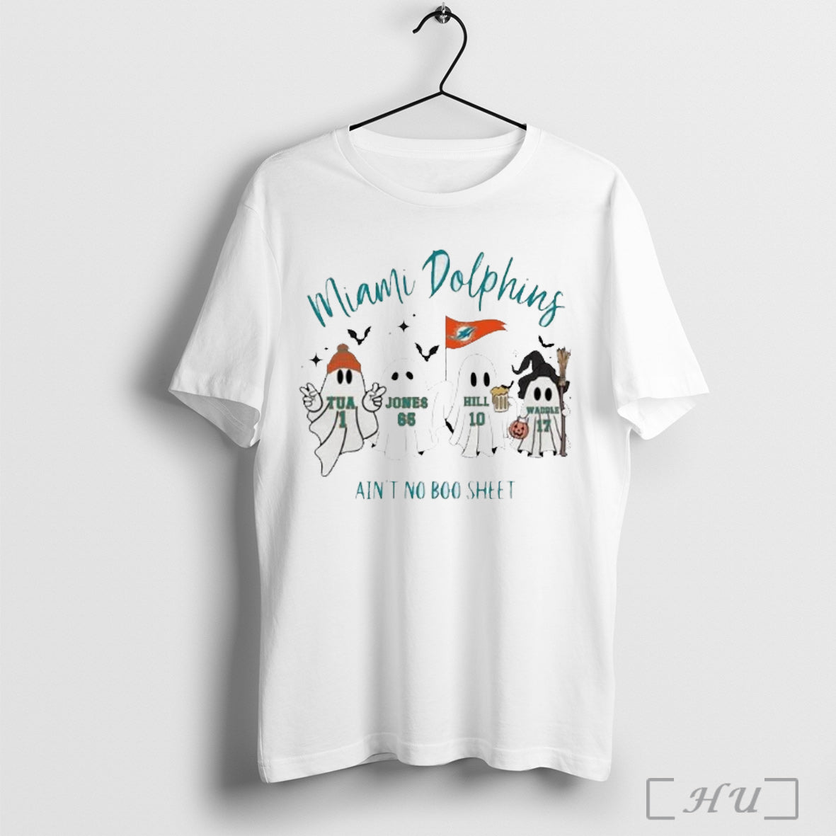 Officials Miami Dolphins Aint No Boo Sheet Halloween - Adult & Kids T-Shirts, Sweatshirts & Hoodies apparel design preview 1