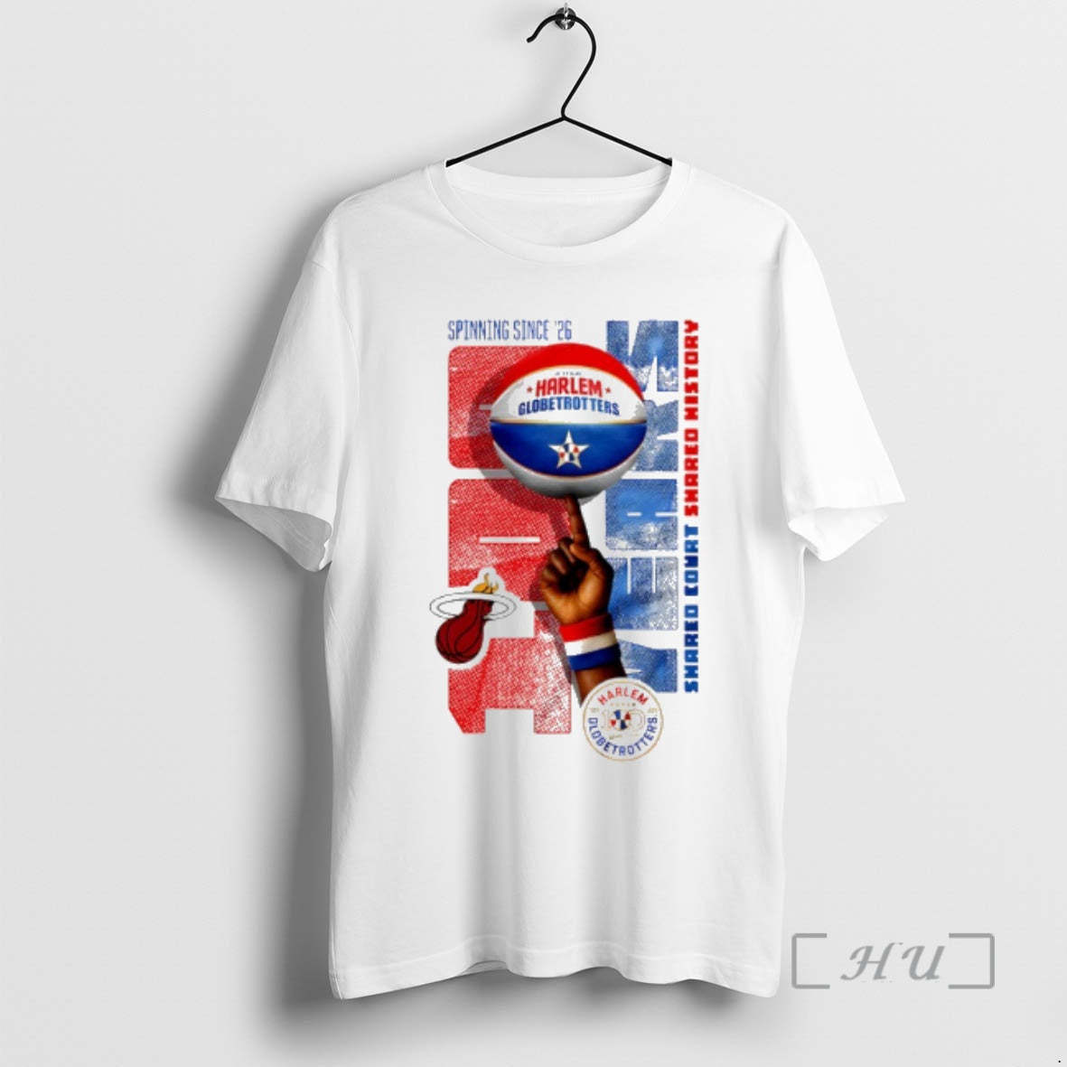 Officials Miami Heat X Harlem Globetrotters Spinning - Adult & Kids T-Shirts, Sweatshirts & Hoodies apparel design preview 1