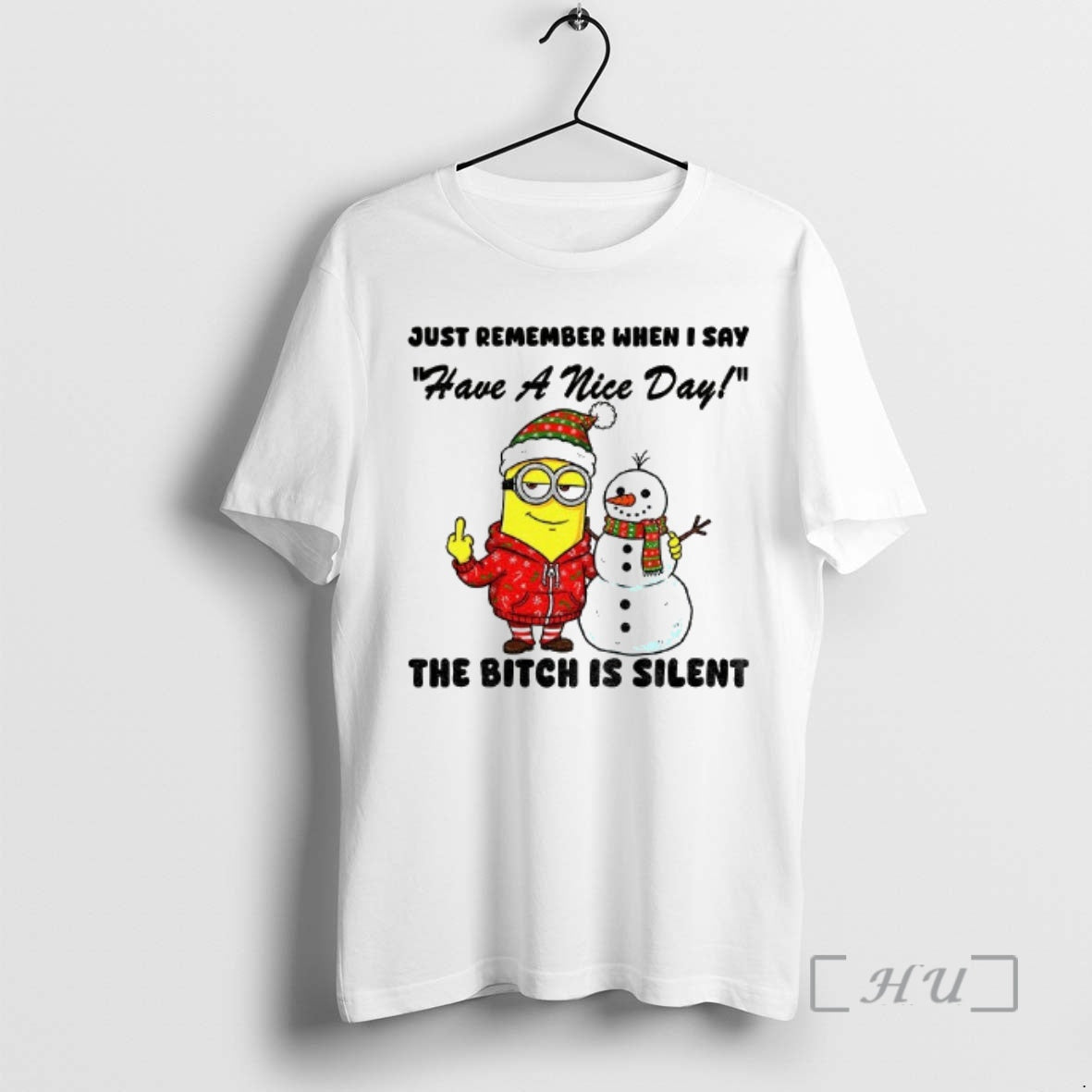 Officials Minion And Snowman Middle Finger Just - Adult & Kids T-Shirts, Sweatshirts & Hoodies apparel design preview 1