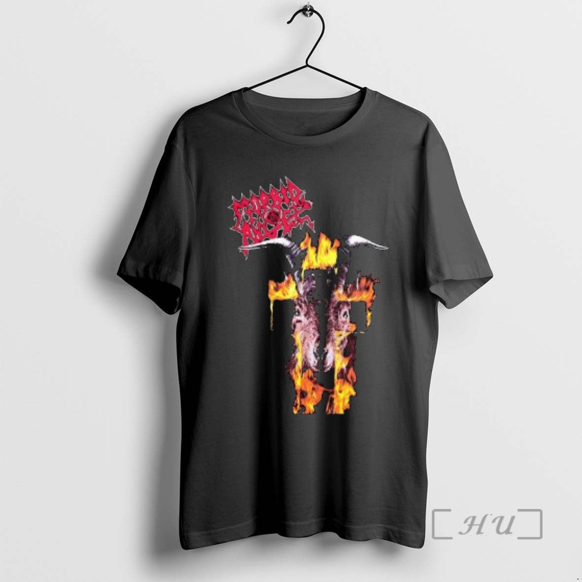Officials Morbid Angel Flaming Goat Circle Black - Adult & Kids T-Shirts, Sweatshirts & Hoodies apparel design preview 1