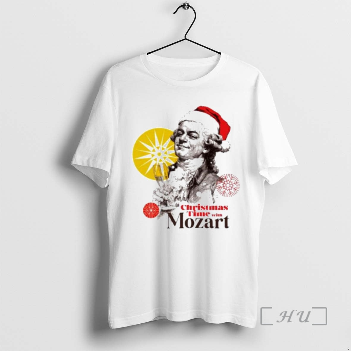 Officials Mozart With Santa Hat Christmas Time - Adult & Kids T-Shirts, Sweatshirts & Hoodies apparel design preview 1
