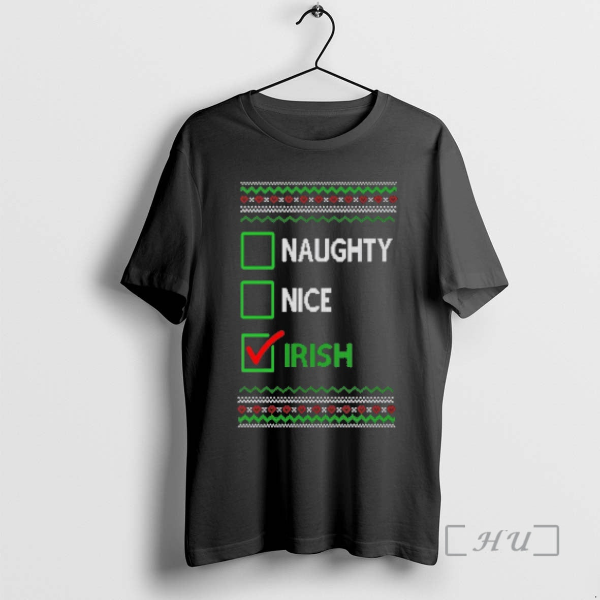 Officials Naughty Nice Irish Ugly Christmas Sweat - Adult & Kids T-Shirts, Sweatshirts & Hoodies apparel design preview 1