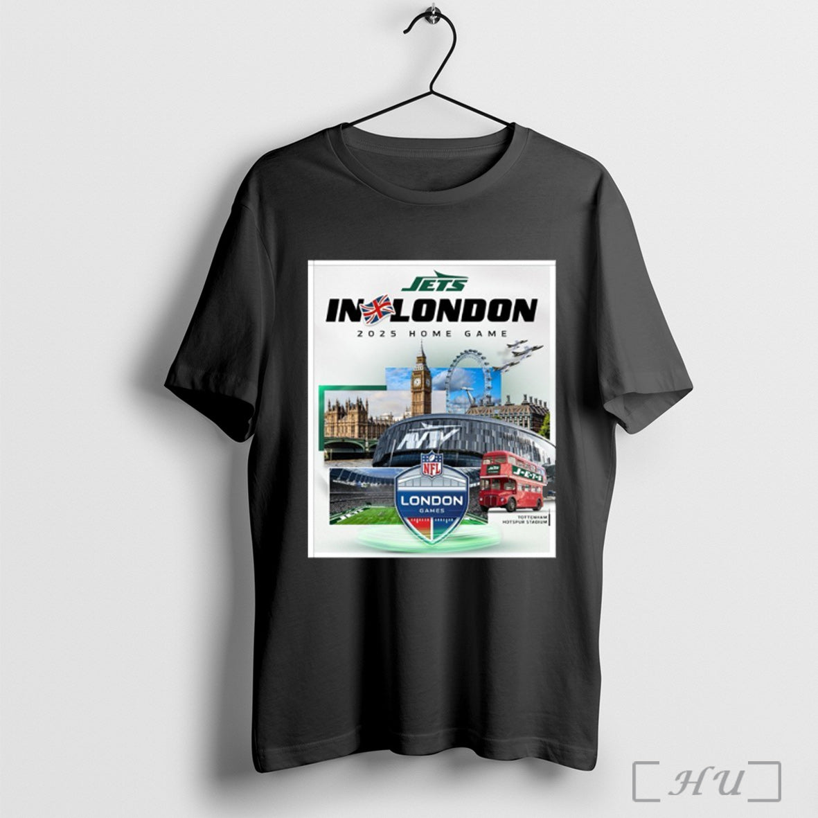 Officials New York Jets In London 2025 Home Game - Adult & Kids T-Shirts, Sweatshirts & Hoodies apparel design preview 1
