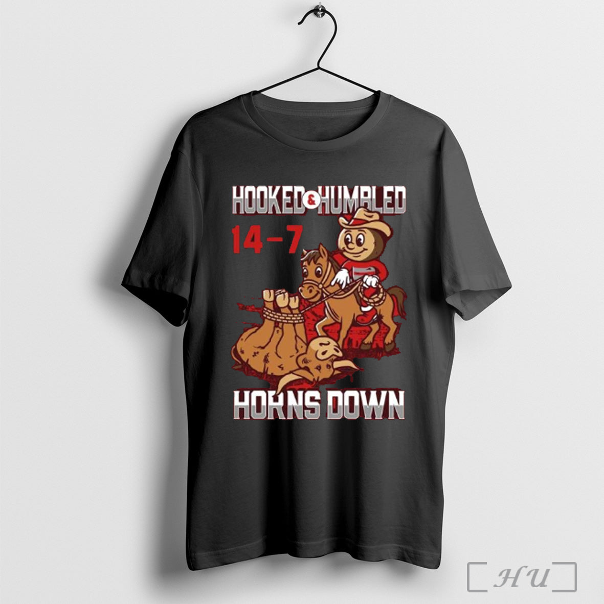 Officials Osu Beat Texas 14 7 Hooked And Humbled - Adult & Kids T-Shirts, Sweatshirts & Hoodies apparel design preview 1