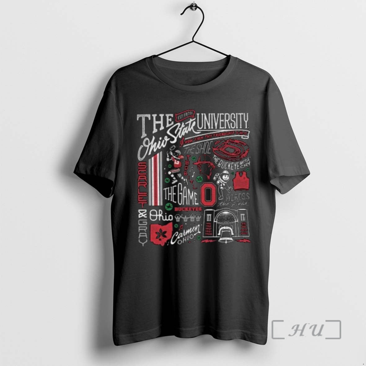 Officials Ohio State Heritage Collage Circle Black - Adult & Kids T-Shirts, Sweatshirts & Hoodies apparel design preview 1