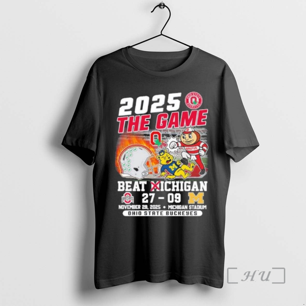 Officials Ohio State Mascot Knockout Michigan 2025 - Adult & Kids T-Shirts, Sweatshirts & Hoodies apparel design preview 1