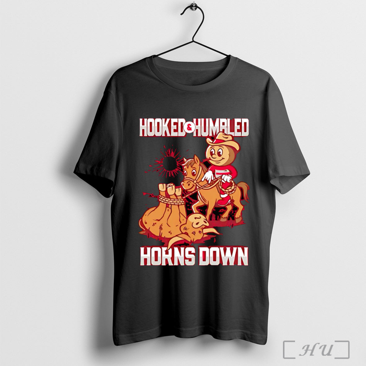 Officials Ohio State Hooked And Humbled Horns Down - Adult & Kids T-Shirts, Sweatshirts & Hoodies apparel design preview 1