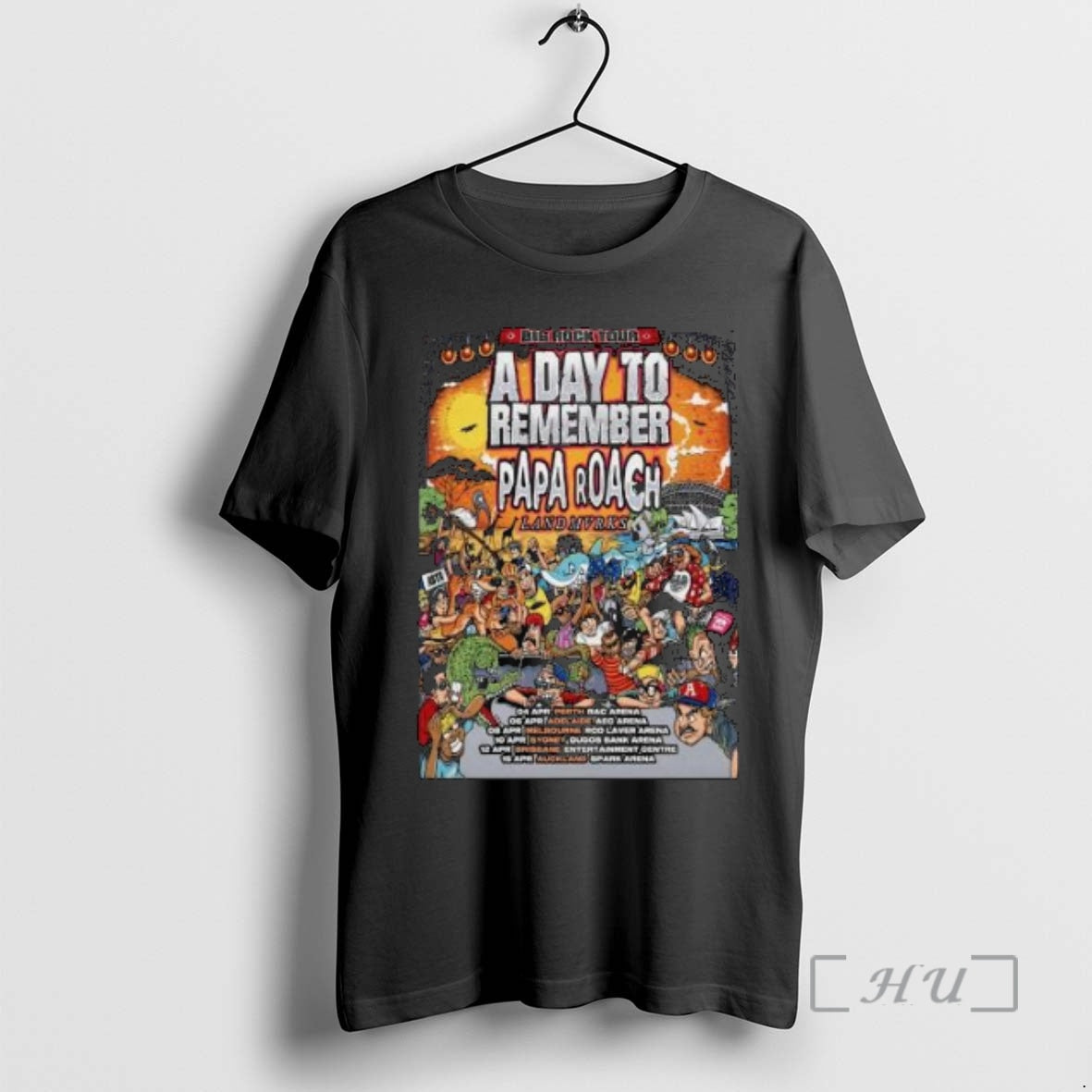 Officials Papa Roach Big Rock Tour 2026 A Day To - Adult & Kids T-Shirts, Sweatshirts & Hoodies apparel design preview 1