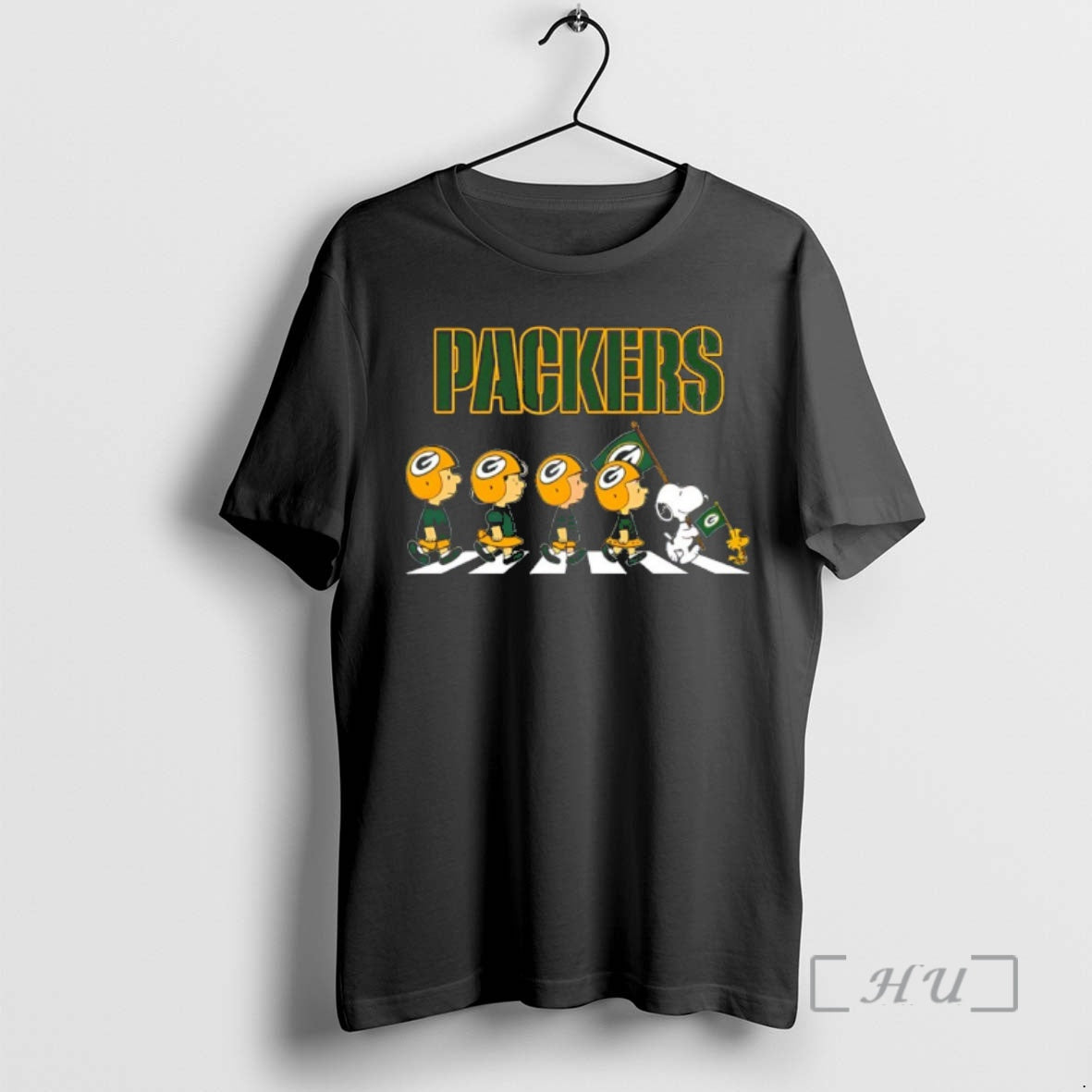 Officials Peanuts X Green Bay Packers Football Flag - Adult & Kids T-Shirts, Sweatshirts & Hoodies apparel design preview 1