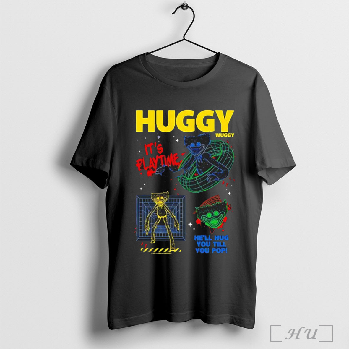 Officials Poppy Playtime Huggy Wuggy Its Hell Hug You - Adult & Kids T-Shirts, Sweatshirts & Hoodies apparel design preview 1