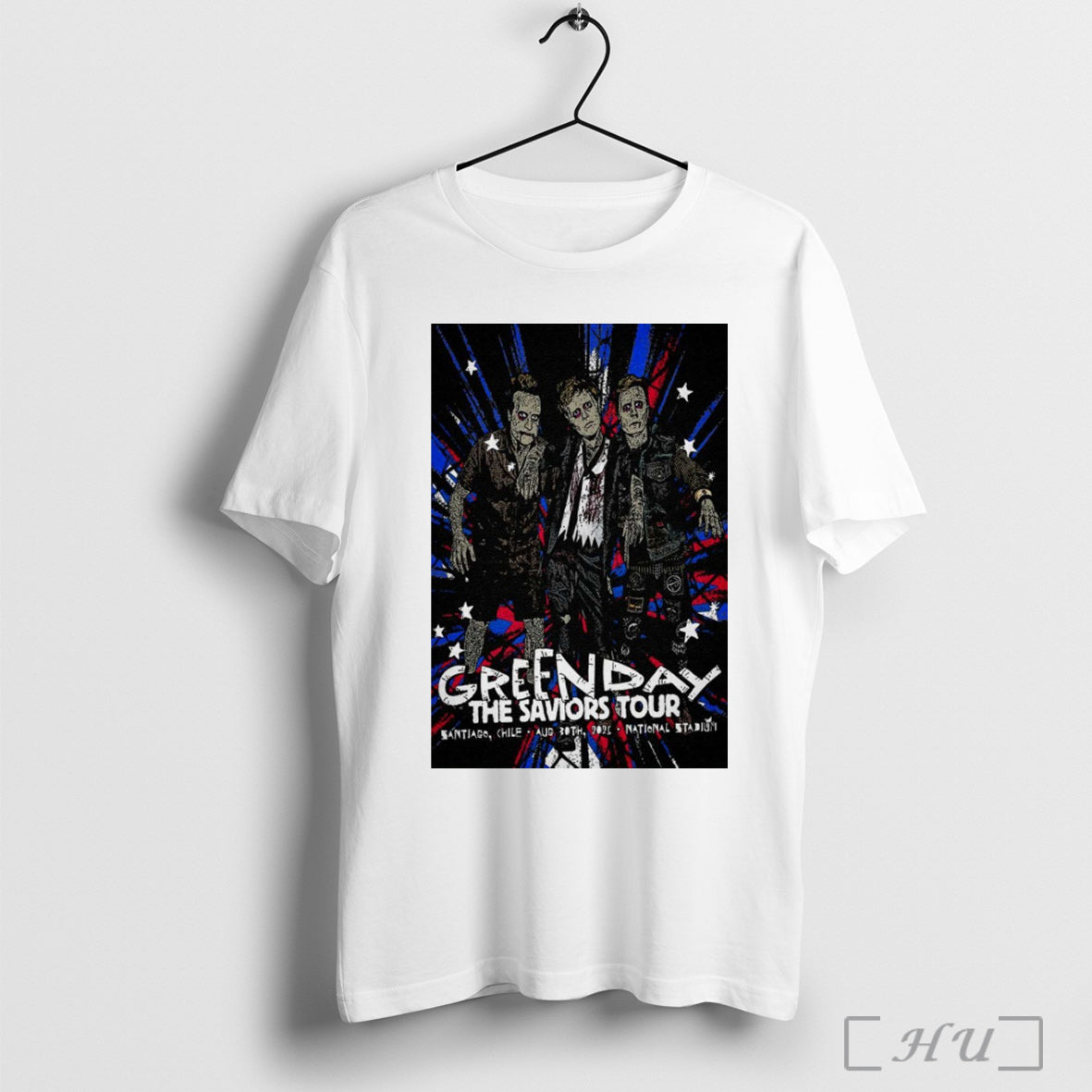 Officials Poster Green Day The Saviors Tour August 30 - Adult & Kids T-Shirts, Sweatshirts & Hoodies apparel design preview 1