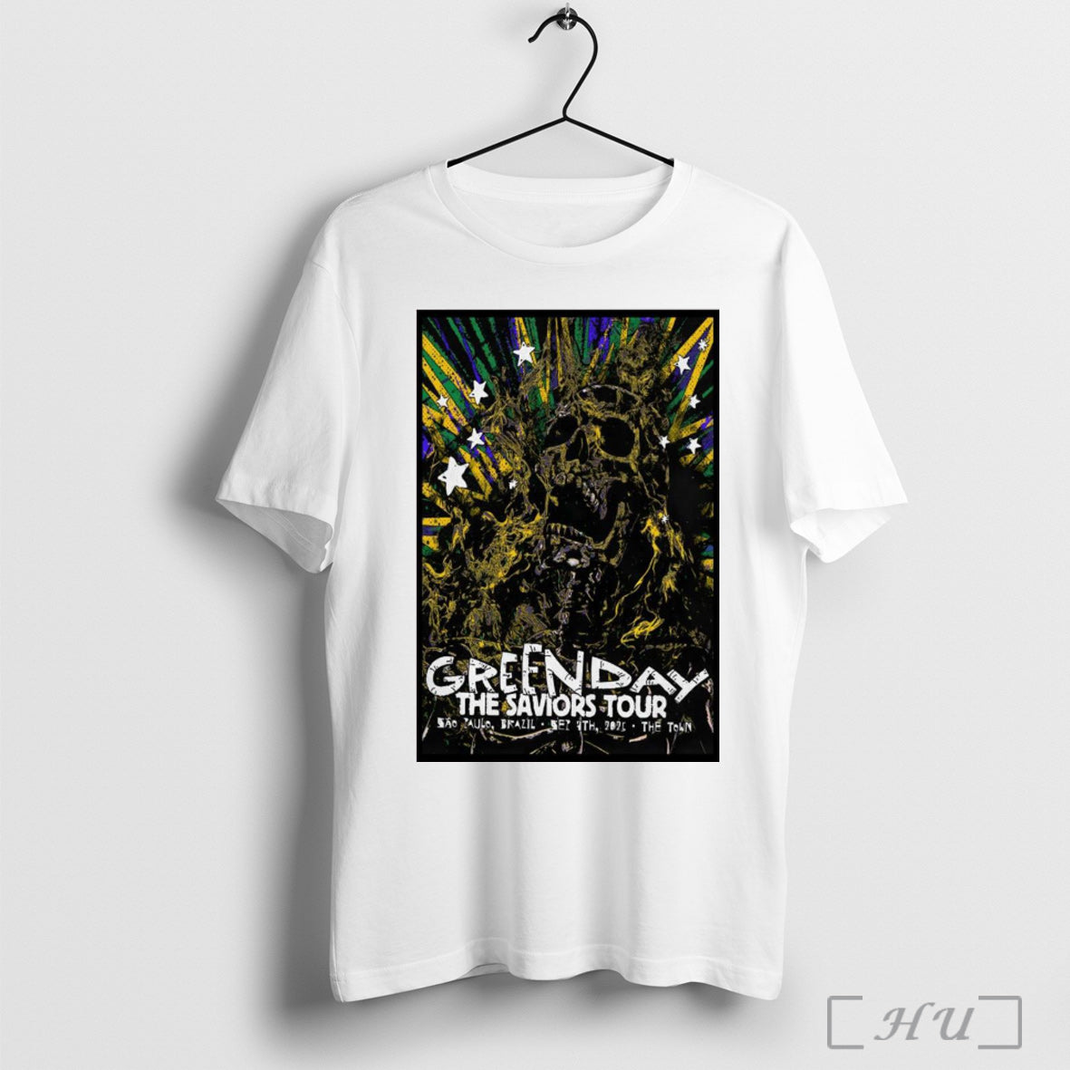 Officials Poster Green Day The Saviors Tour Town Sao - Adult & Kids T-Shirts, Sweatshirts & Hoodies apparel design preview 1