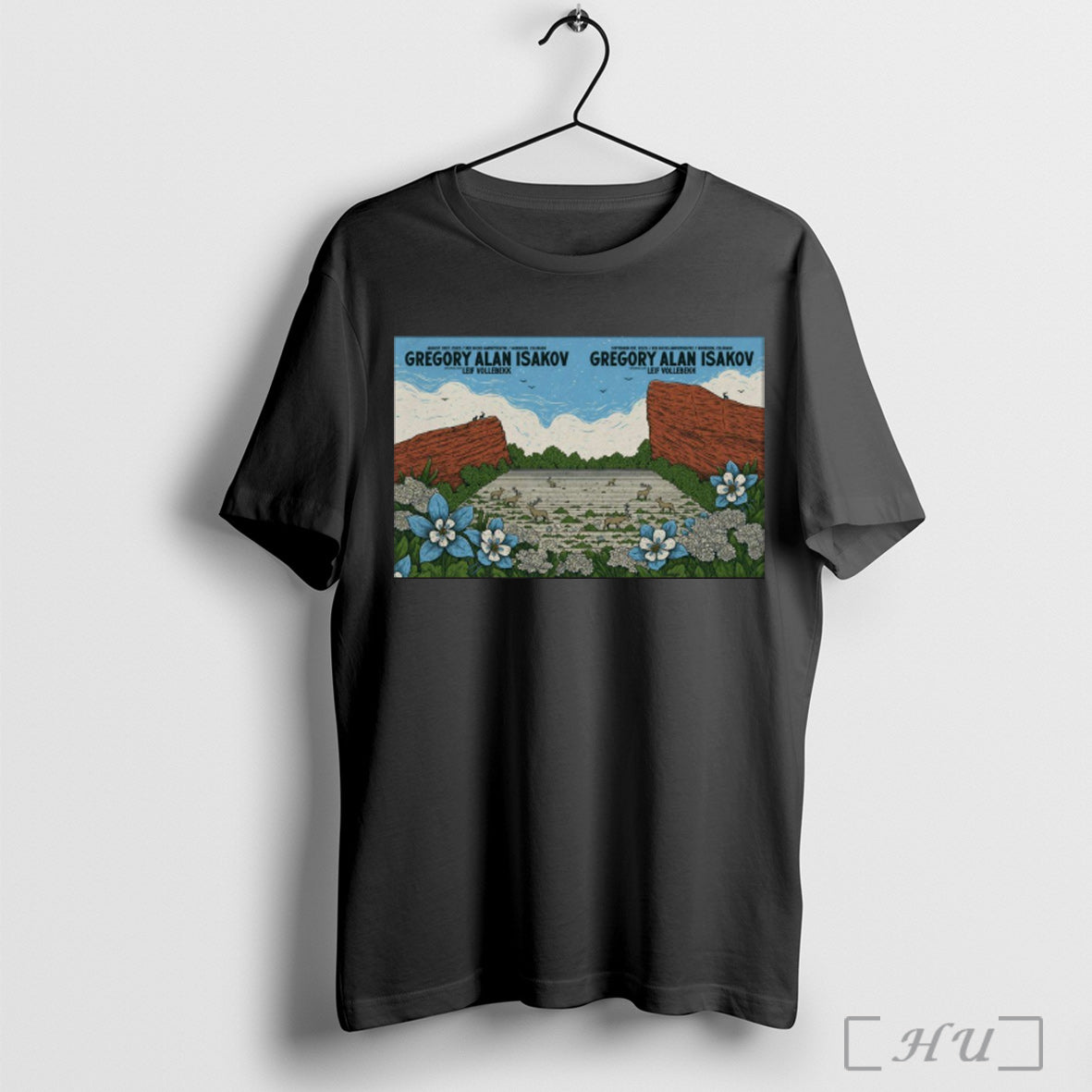 Officials Poster Gregory Alan Isakov At Red Rocks - Adult & Kids T-Shirts, Sweatshirts & Hoodies apparel design preview 1