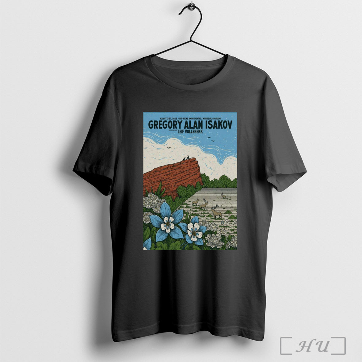 Officials Poster Gregory Alan Isakov Red Rocks - Adult & Kids T-Shirts, Sweatshirts & Hoodies apparel design preview 1