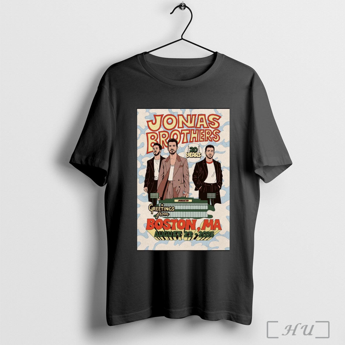 Officials Poster Jonas Brothers 20 Years Boston Red - Adult & Kids T-Shirts, Sweatshirts & Hoodies apparel design preview 1