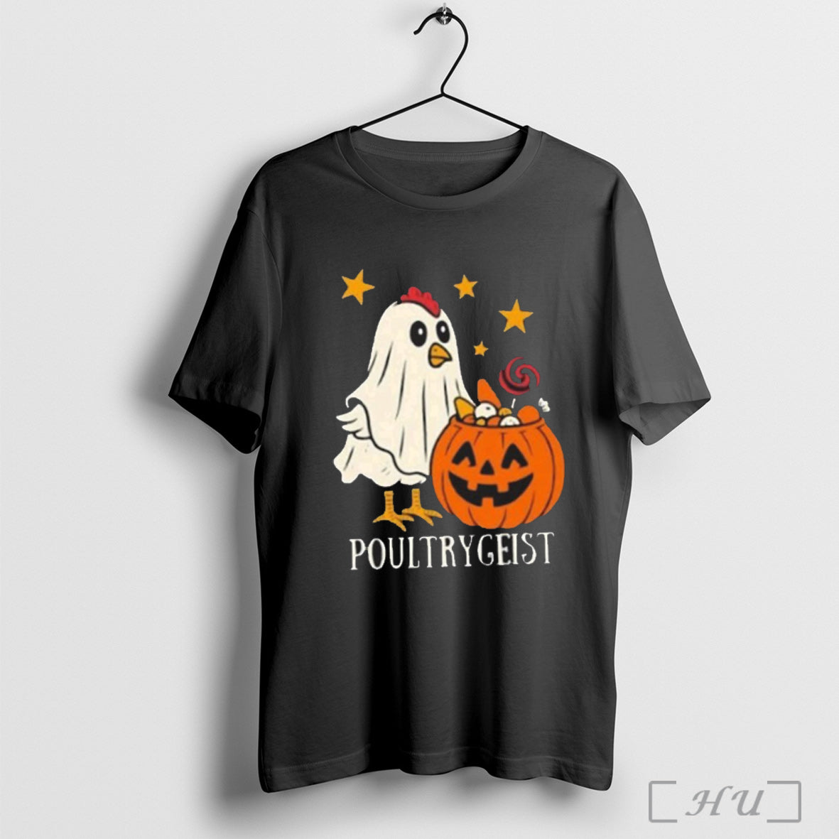 Officials Poultrygeist Halloween Chicken Ghost - Adult & Kids T-Shirts, Sweatshirts & Hoodies apparel design preview 1