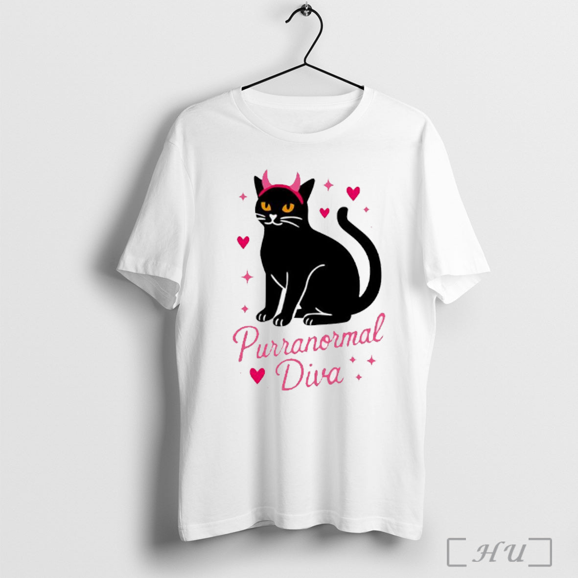 Officials Purranormal Diva Black Cat Horns Heart - Adult & Kids T-Shirts, Sweatshirts & Hoodies apparel design preview 1