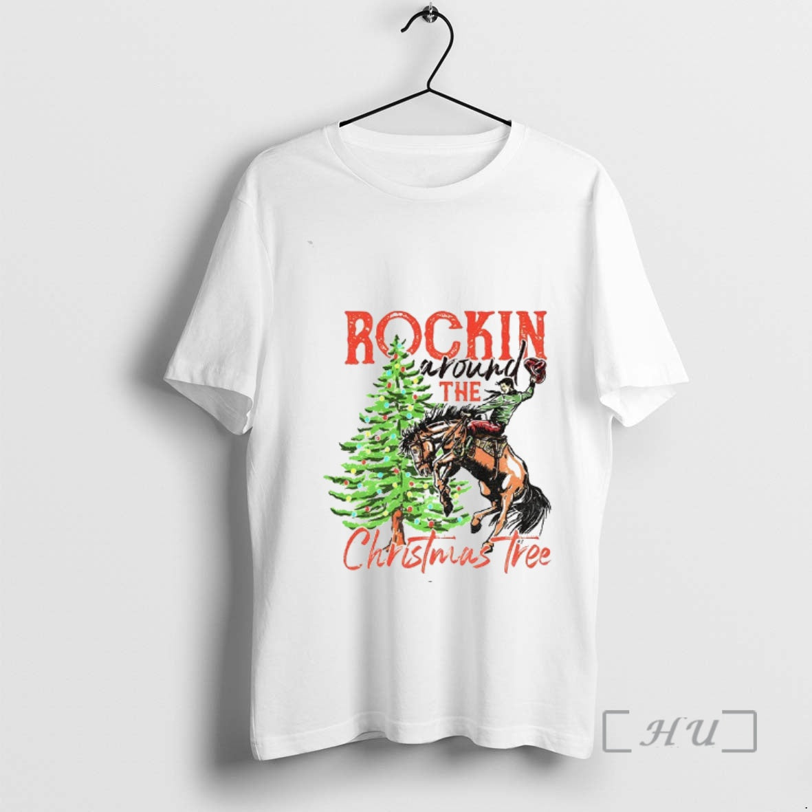 Officials Rockin Around The Christmas Tree Cowboy - Adult & Kids T-Shirts, Sweatshirts & Hoodies apparel design preview 1