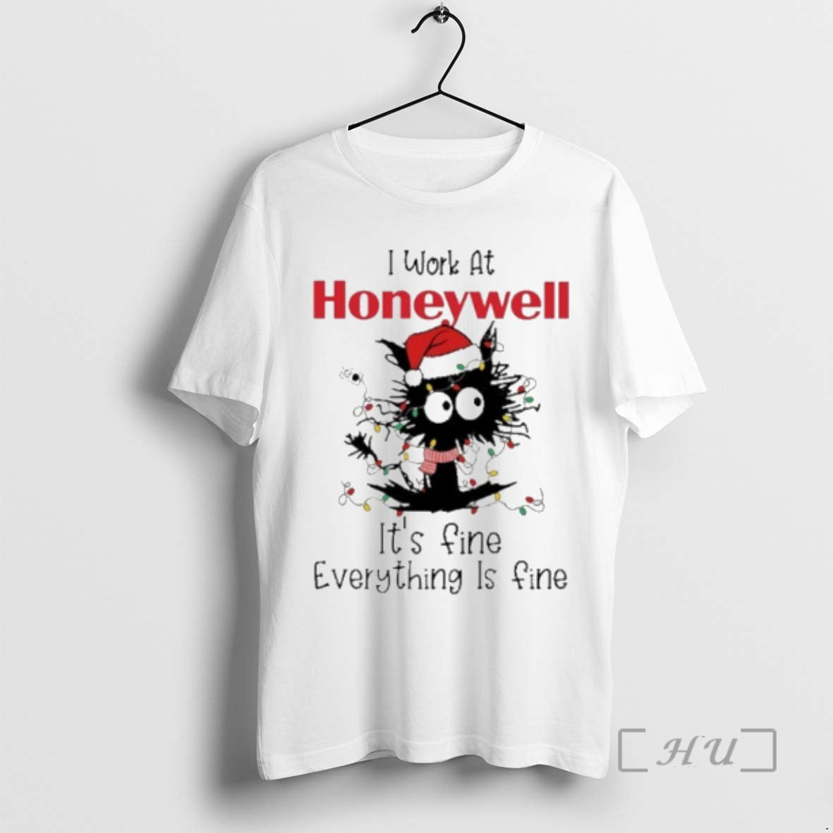 Officials Santa Light Cat I Work At Honeywell Its - Adult & Kids T-Shirts, Sweatshirts & Hoodies apparel design preview 1
