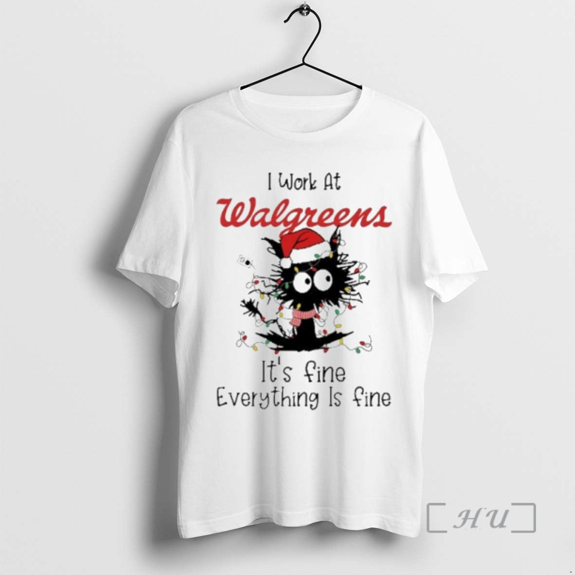Officials Santa Light Cat I Work At Walgreens Its - Adult & Kids T-Shirts, Sweatshirts & Hoodies apparel design preview 1