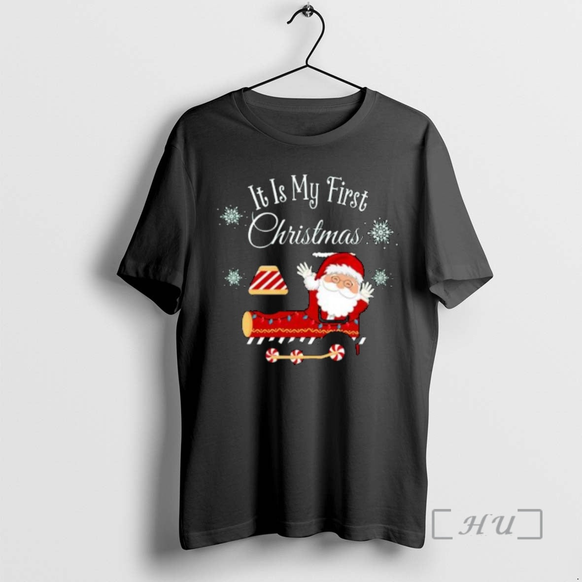 Officials Santa Train It Is My First Christmas Circle - Adult & Kids T-Shirts, Sweatshirts & Hoodies apparel design preview 1