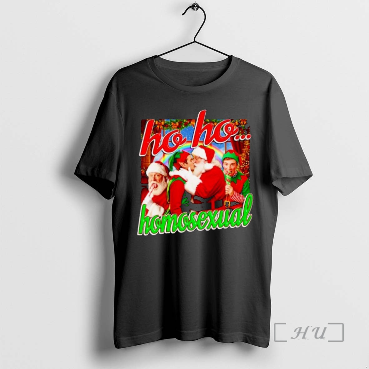 Officials Santa And Elf Ho Homosexual Ornaments - Adult & Kids T-Shirts, Sweatshirts & Hoodies apparel design preview 1