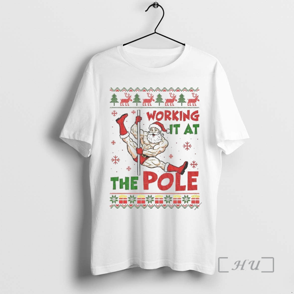 Officials Santa Dancing Working It At The Pole Ugly - Adult & Kids T-Shirts, Sweatshirts & Hoodies apparel design preview 1