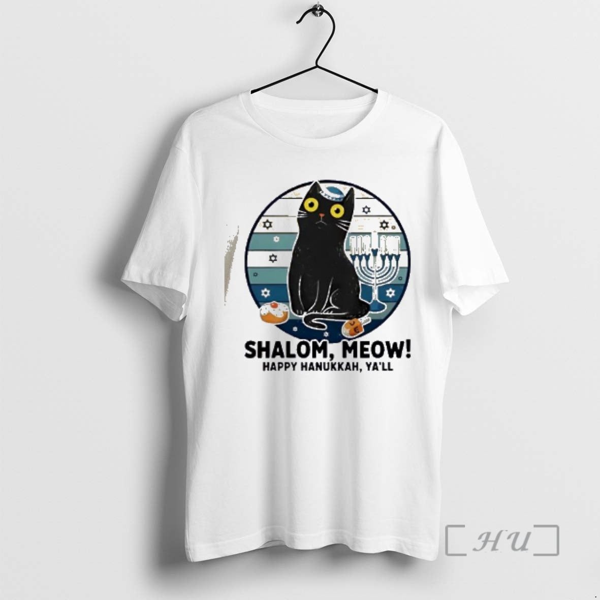 Officials Shalom Meow Happy Hanukkah Yall Vintage - Adult & Kids T-Shirts, Sweatshirts & Hoodies apparel design preview 1