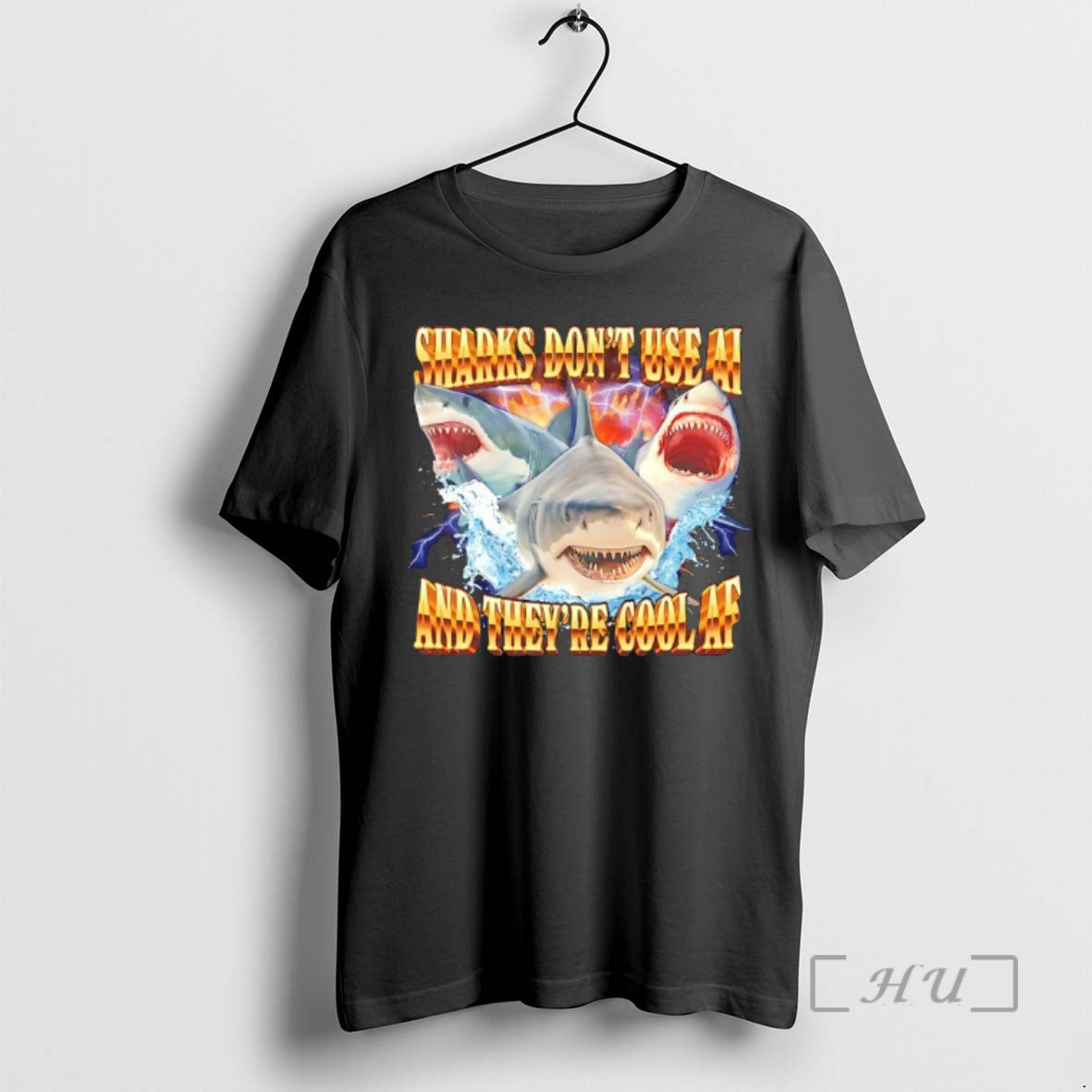 Officials Sharks Dont Use Ai And Theyre Cool Af 90s - Adult & Kids T-Shirts, Sweatshirts & Hoodies apparel design preview 1