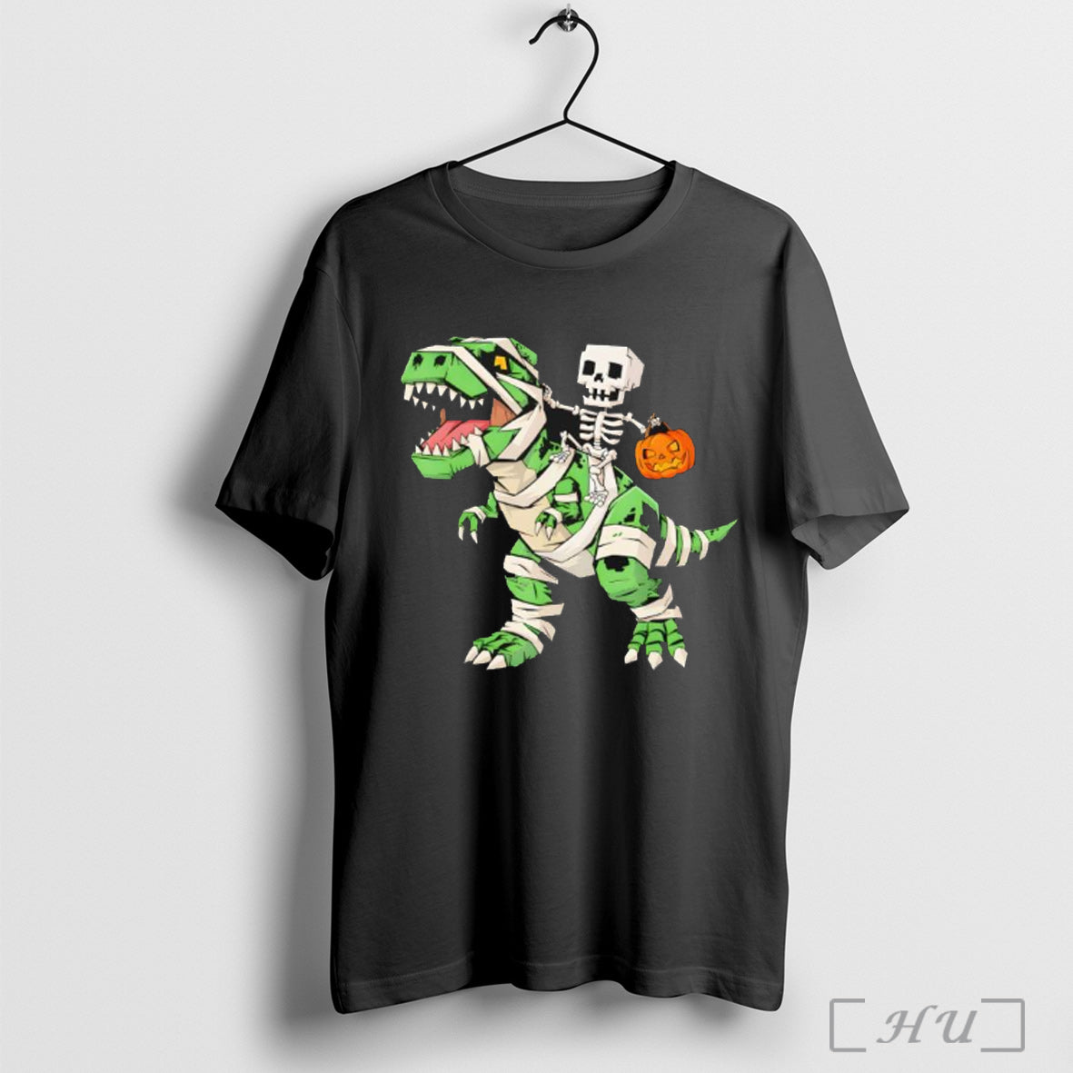 Officials Skeleton Riding Mummy Dinosaur T Rex - Adult & Kids T-Shirts, Sweatshirts & Hoodies apparel design preview 1
