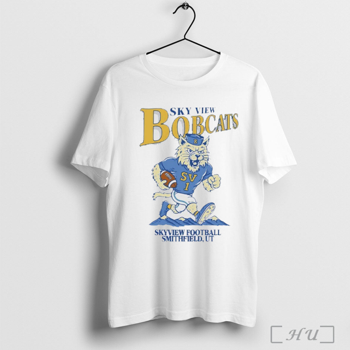 Officials Sky View Bobcats Skyview Football Mascot - Adult & Kids T-Shirts, Sweatshirts & Hoodies apparel design preview 1
