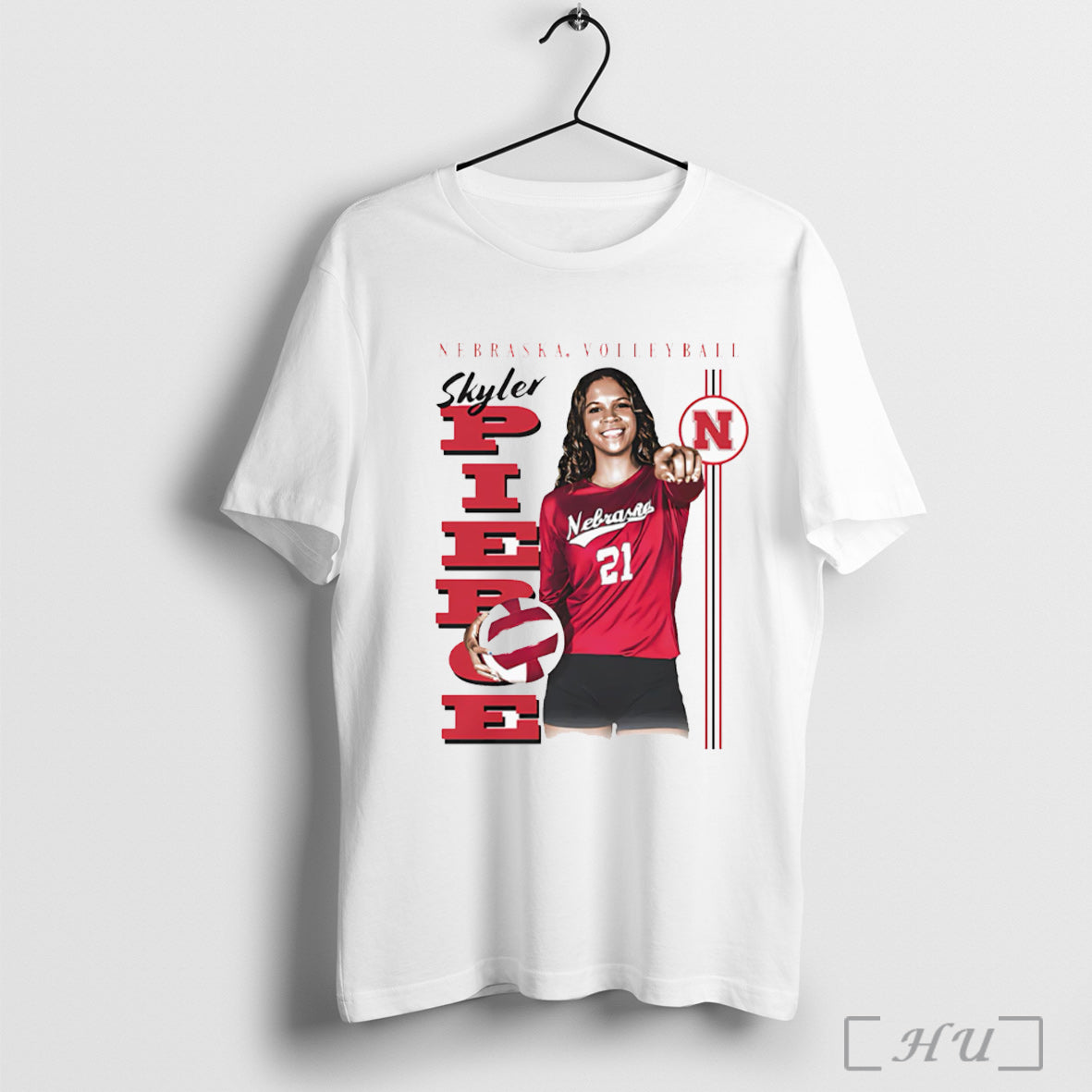 Officials Skyler Pierce Nebraska Volleyball Retro - Adult & Kids T-Shirts, Sweatshirts & Hoodies apparel design preview 1