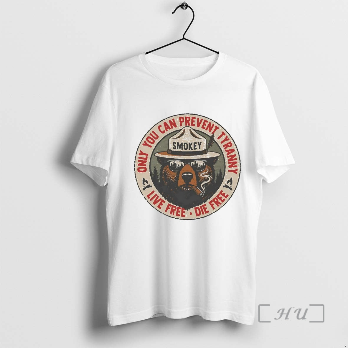 Officials Smokey Bear Only You Can Prevent Tyranny - Adult & Kids T-Shirts, Sweatshirts & Hoodies apparel design preview 1