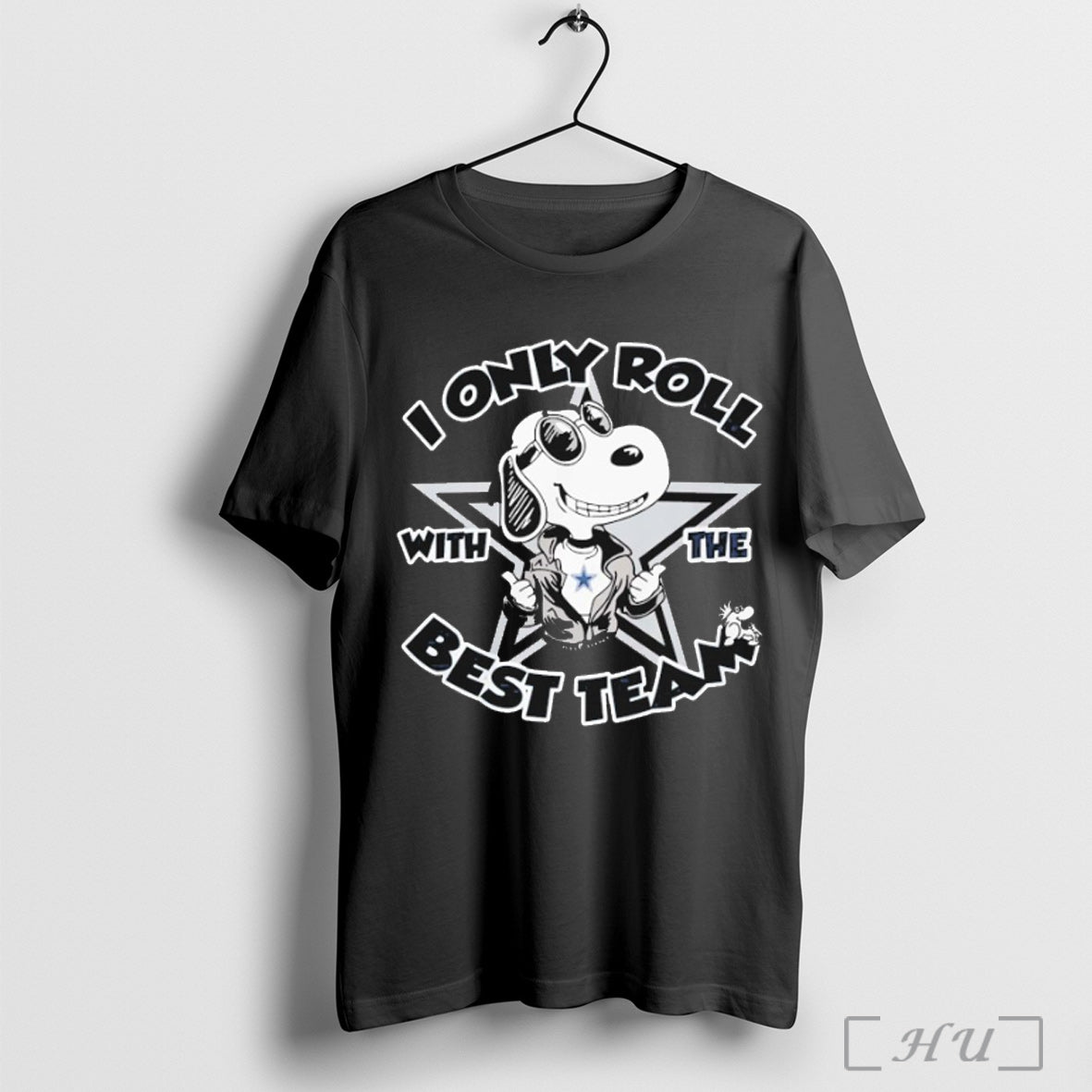 Officials Snopy Dallas Cowboys I Only Roll With The - Adult & Kids T-Shirts, Sweatshirts & Hoodies apparel design preview 1