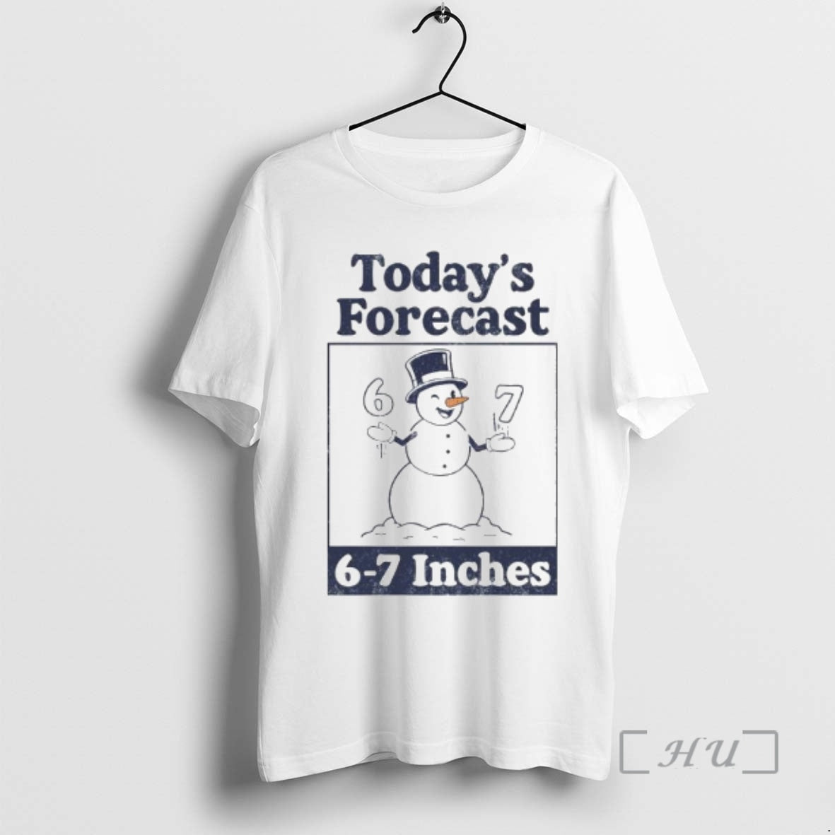 Officials Snowman Todays Forecast 6 7 Inches - Adult & Kids T-Shirts, Sweatshirts & Hoodies apparel design preview 1