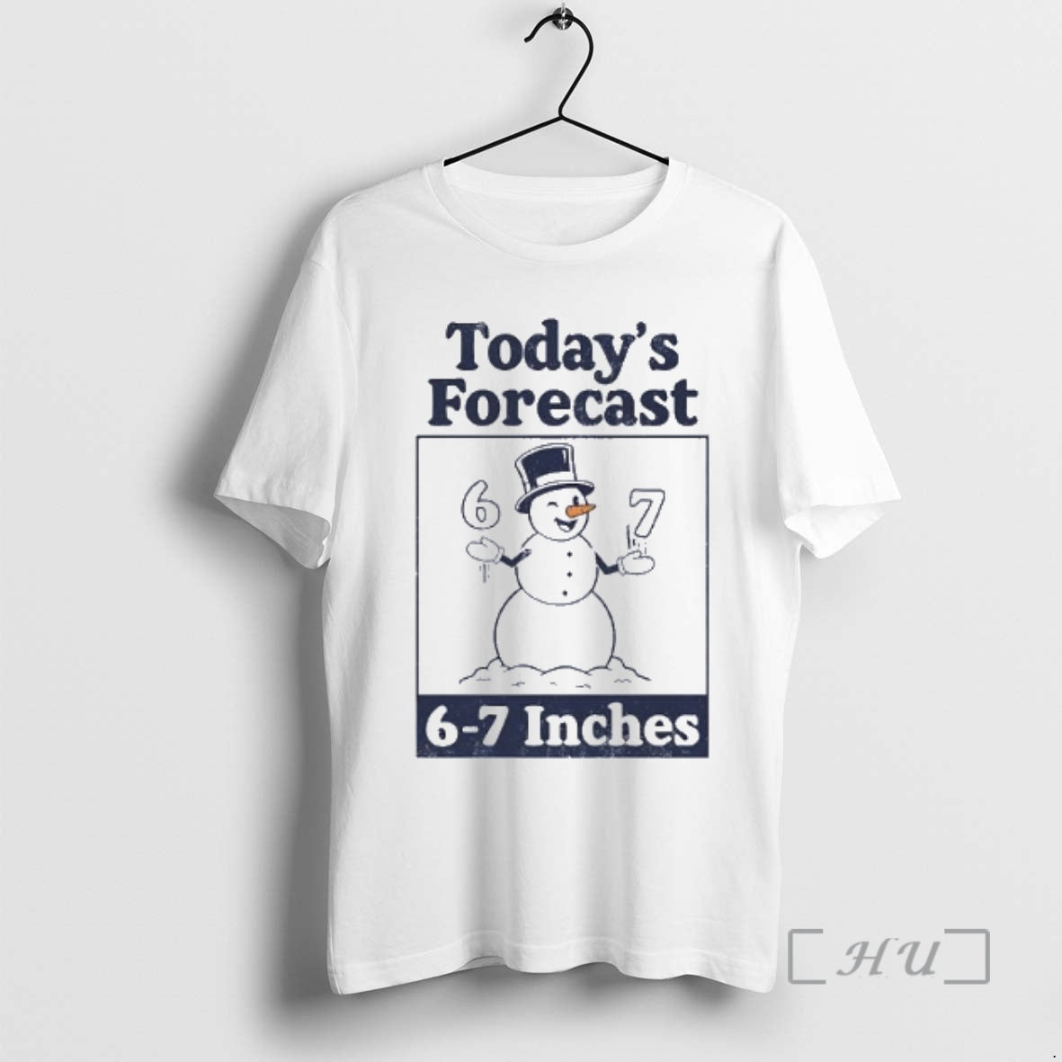 Officials Snowman Smiling Todays Forecast 6 7 Inches - Adult & Kids T-Shirts, Sweatshirts & Hoodies apparel design preview 1