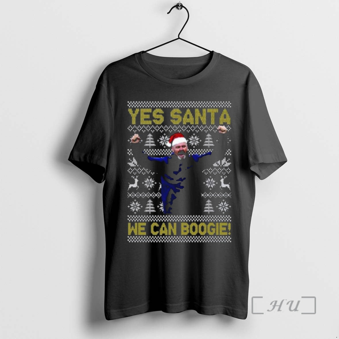 Officials Steve Clark Yes Santa We Can Boogie Ugly - Adult & Kids T-Shirts, Sweatshirts & Hoodies apparel design preview 1