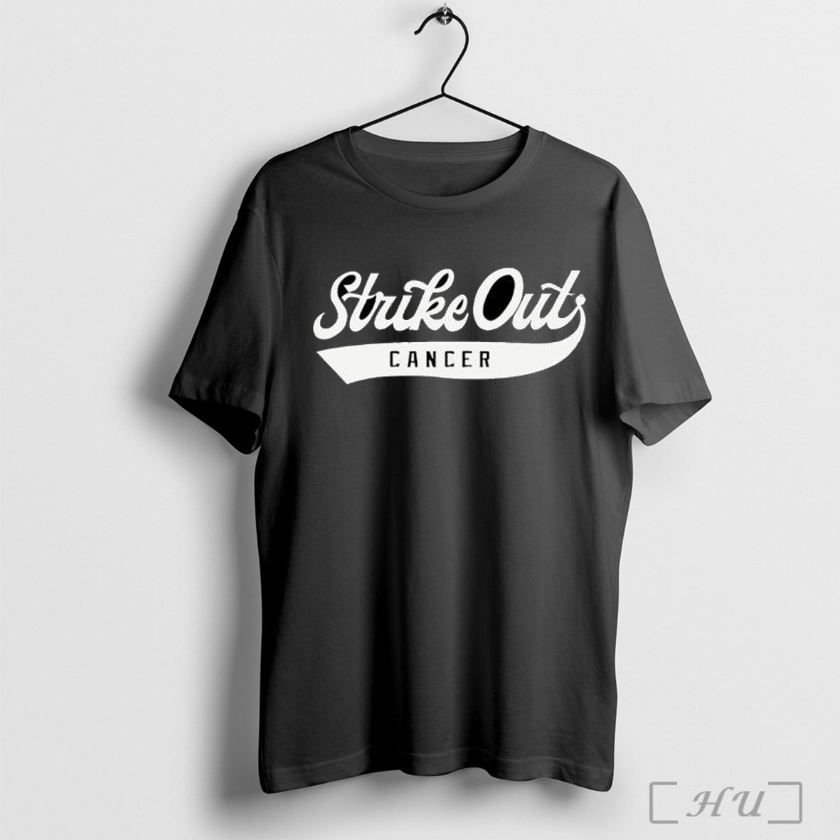 Officials Strike Out Cancer Baseball Typography - Adult & Kids T-Shirts, Sweatshirts & Hoodies apparel design preview 1