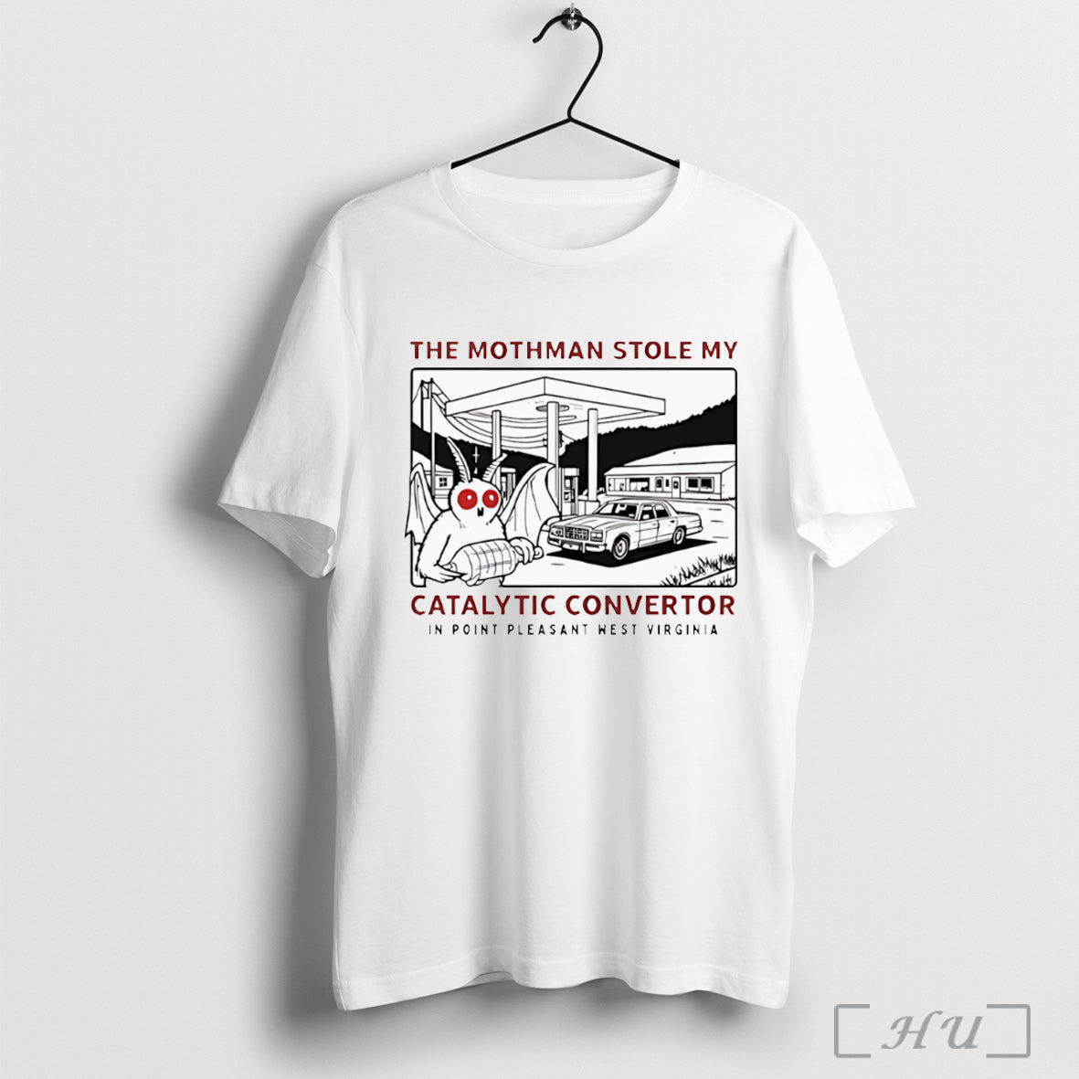 Officials The Mothman Stole My Catalytic Convertor In - Adult & Kids T-Shirts, Sweatshirts & Hoodies apparel design preview 1