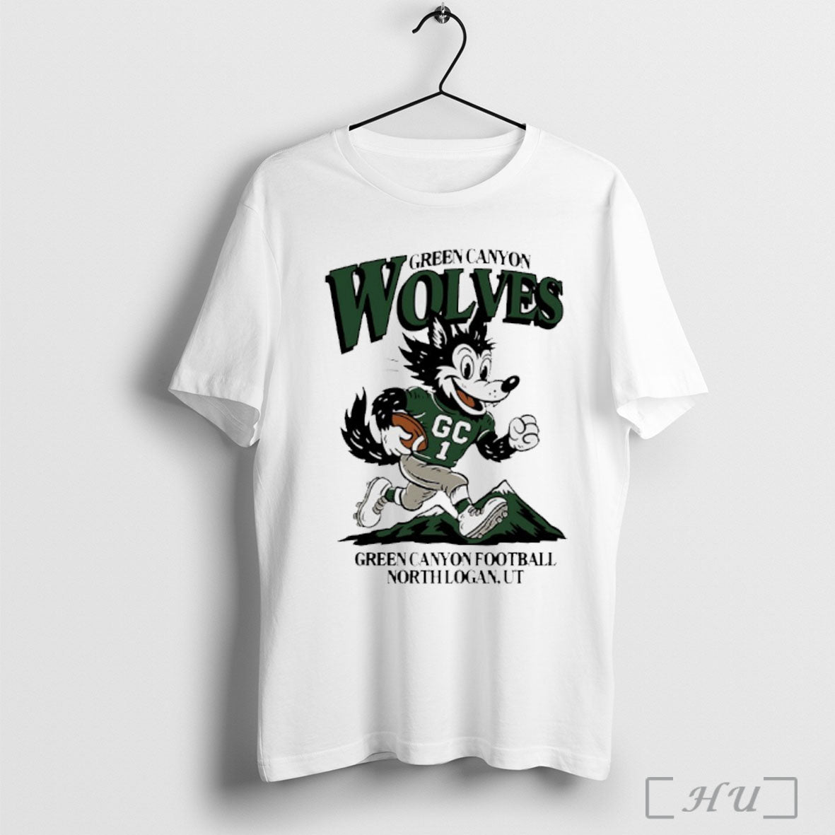 Officials The Wolves Green Canyon Football Mascot - Adult & Kids T-Shirts, Sweatshirts & Hoodies apparel design preview 1