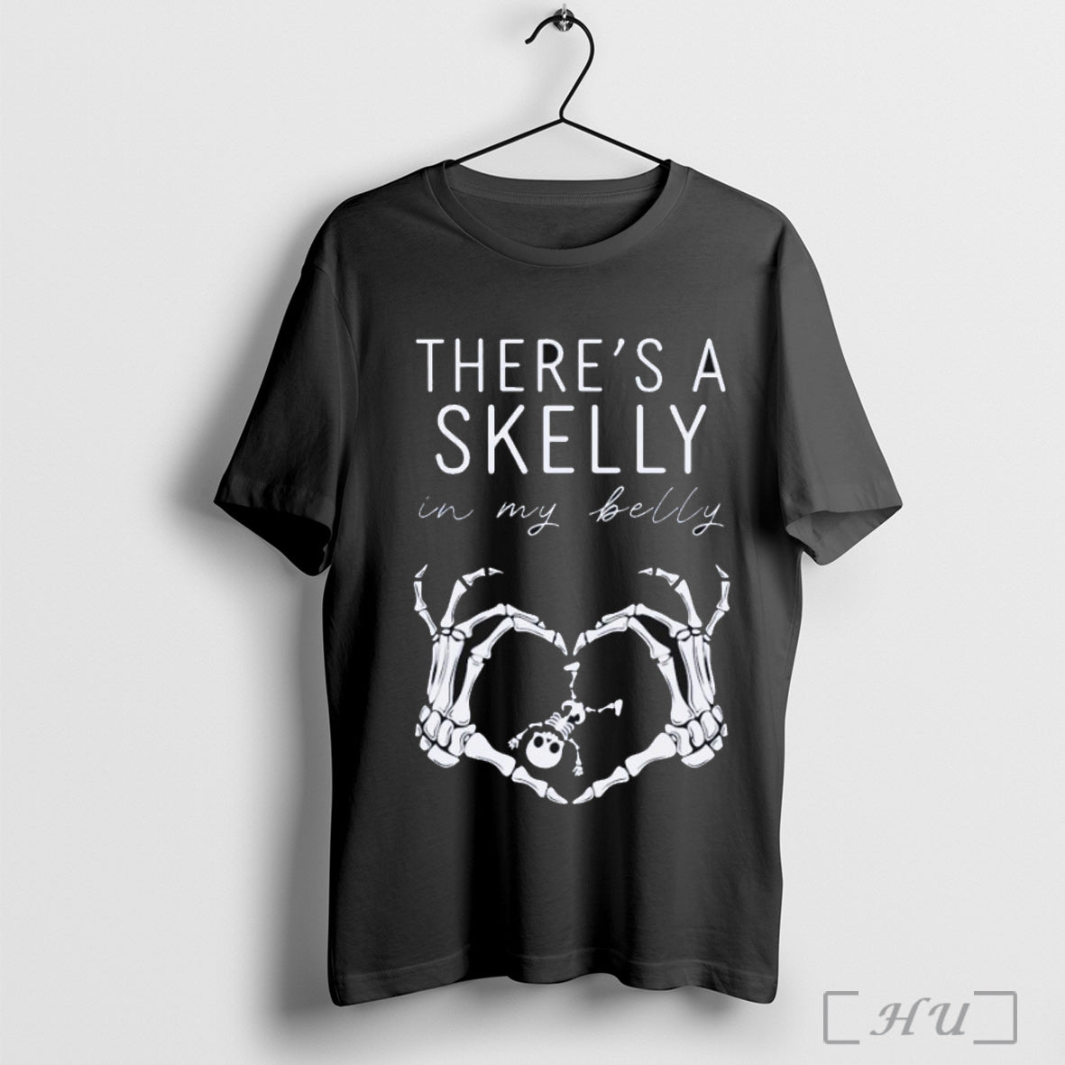 Officials Theres A Skelly In My Belly Heart Hands - Adult & Kids T-Shirts, Sweatshirts & Hoodies apparel design preview 1