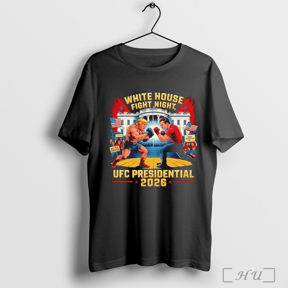 Officials Trump Vs Elon Musk Ufc Political Satire Mma - Adult & Kids T-Shirts, Sweatshirts & Hoodies apparel design preview 1