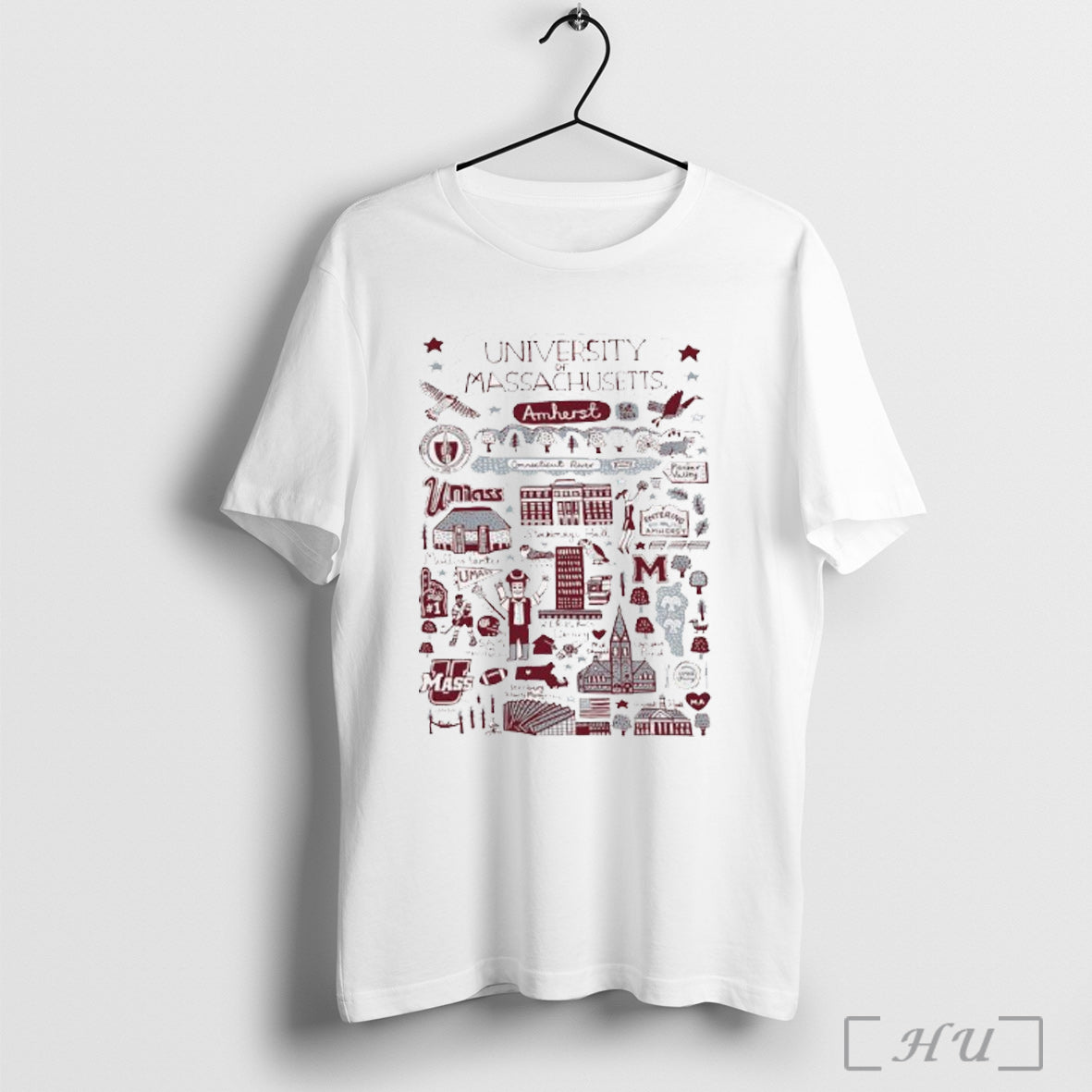 Officials University Massachusetts Amherst Est 1863 - Adult & Kids T-Shirts, Sweatshirts & Hoodies apparel design preview 1