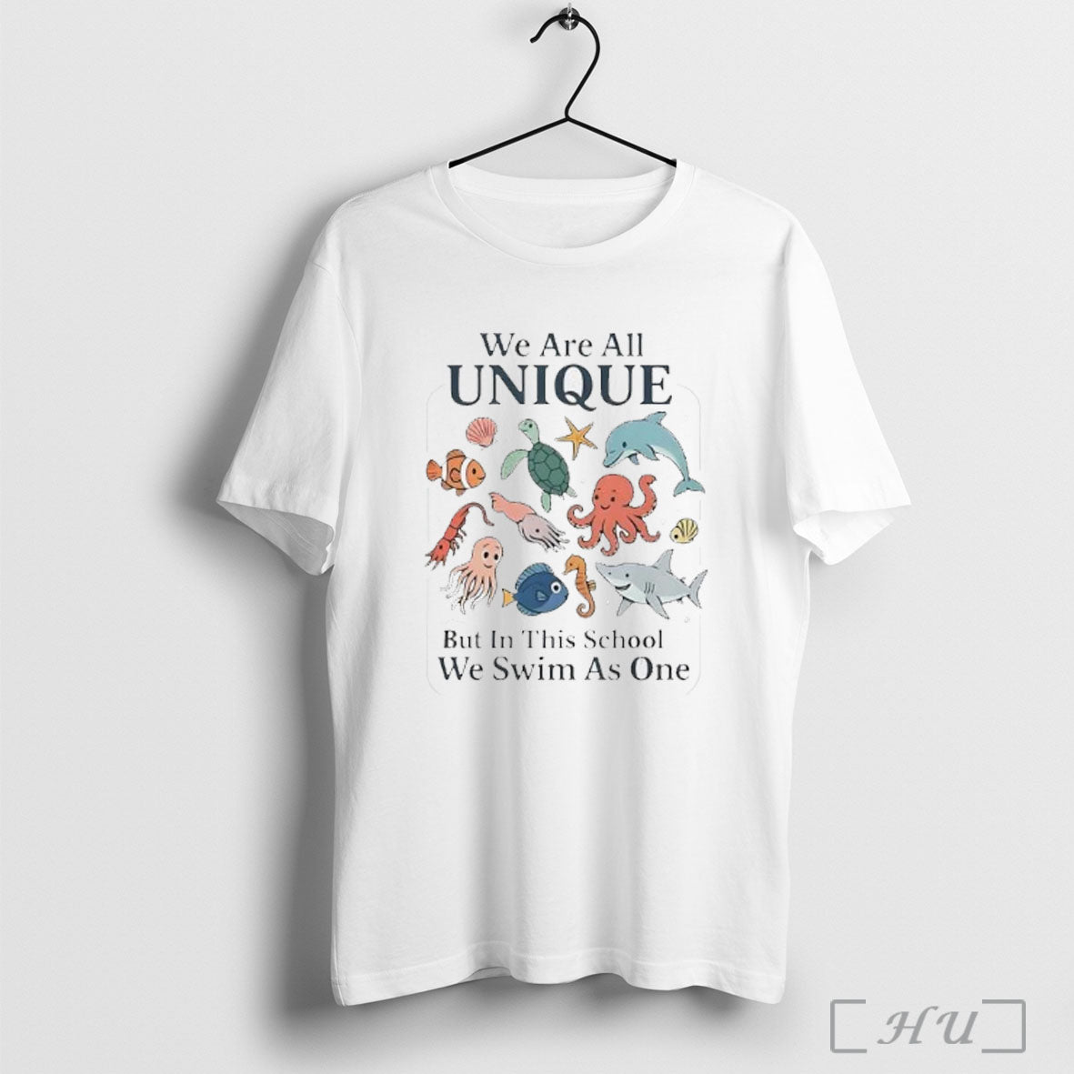 Officials We Are All Unique But In This School Swim - Adult & Kids T-Shirts, Sweatshirts & Hoodies apparel design preview 1