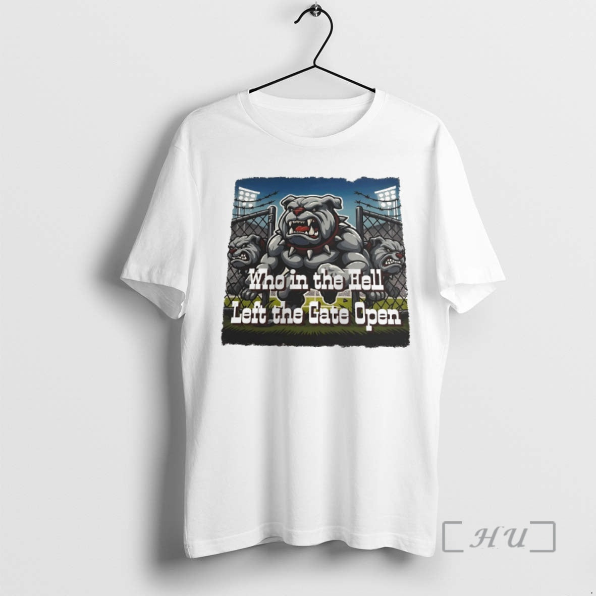 Officials Who In The Hell Left Gate Open Bulldogs - Adult & Kids T-Shirts, Sweatshirts & Hoodies apparel design preview 1