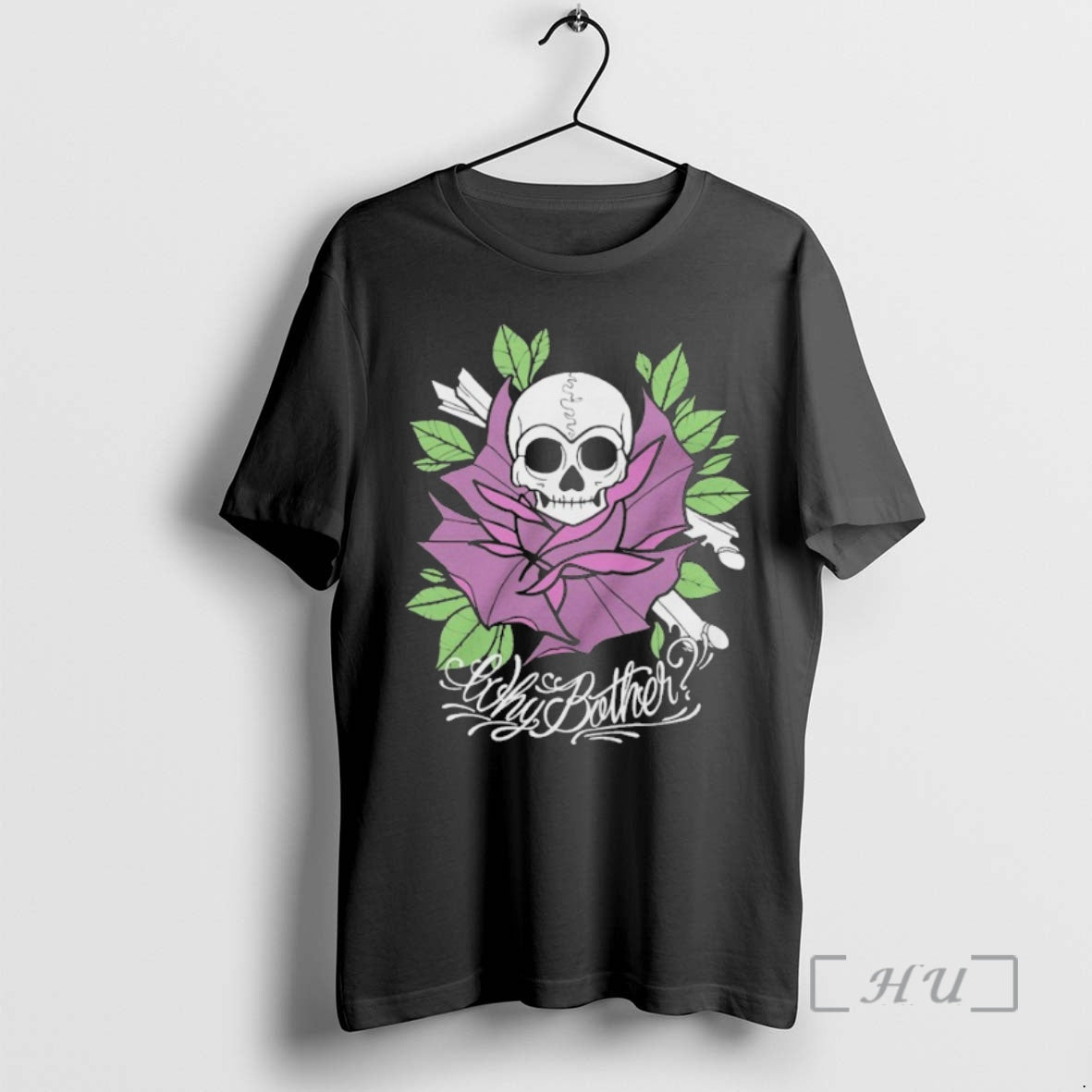 Officials Why Bother Skull Rose - Adult & Kids T-Shirts, Sweatshirts & Hoodies apparel design preview 1